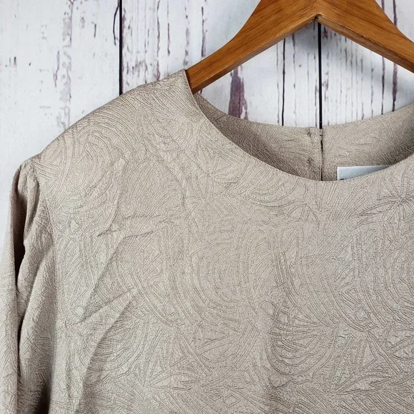 Ship N Shore Vintage Blouse Womens Size 22W Short Sleeve Floral Beige - Picture 3 of 7